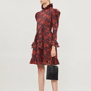 BATSHEVA Runway Collection Prairie Dress Grape Print